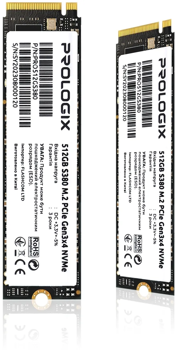 Накопичувач SSD  512GB Prologix S380 M.2 2280 PCIe 3.0 x4 NVMe TLC (PRO512GS380) - мініатюра 2