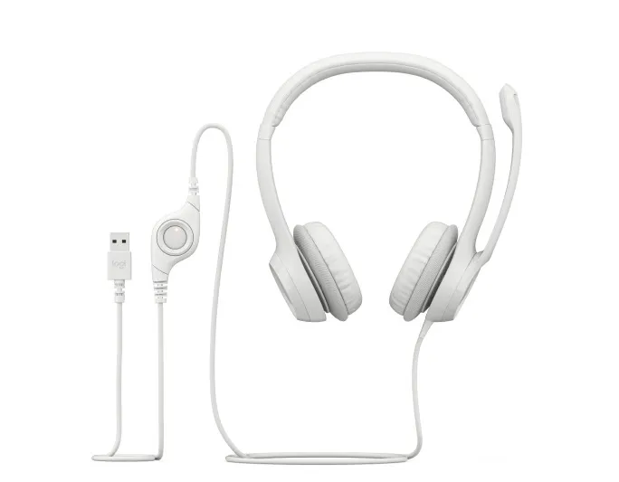 Гарнітура Logitech H390 USB White (981-001286) - мініатюра 2