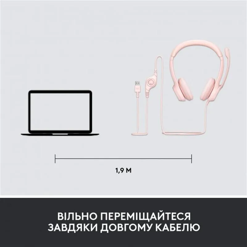 Гарнітура Logitech H390 USB Rose (981-001281) - мініатюра 10