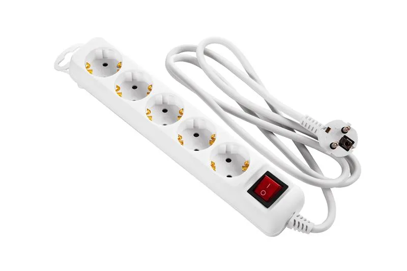 Фільтр живлення 2Е (2E-U05ESM1.5) 5хSchuko, 1.5 м, білий - зображення 1