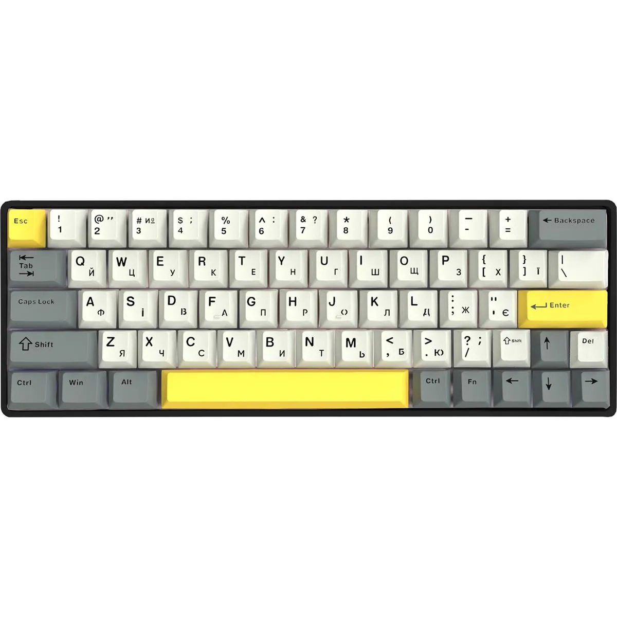 Клавіатура бездротова Epomaker EP64 60% Mulan Switch Hot-Swap (2.4G/BT/USB) RGB UA Black (EP64-B-M) - зображення 1