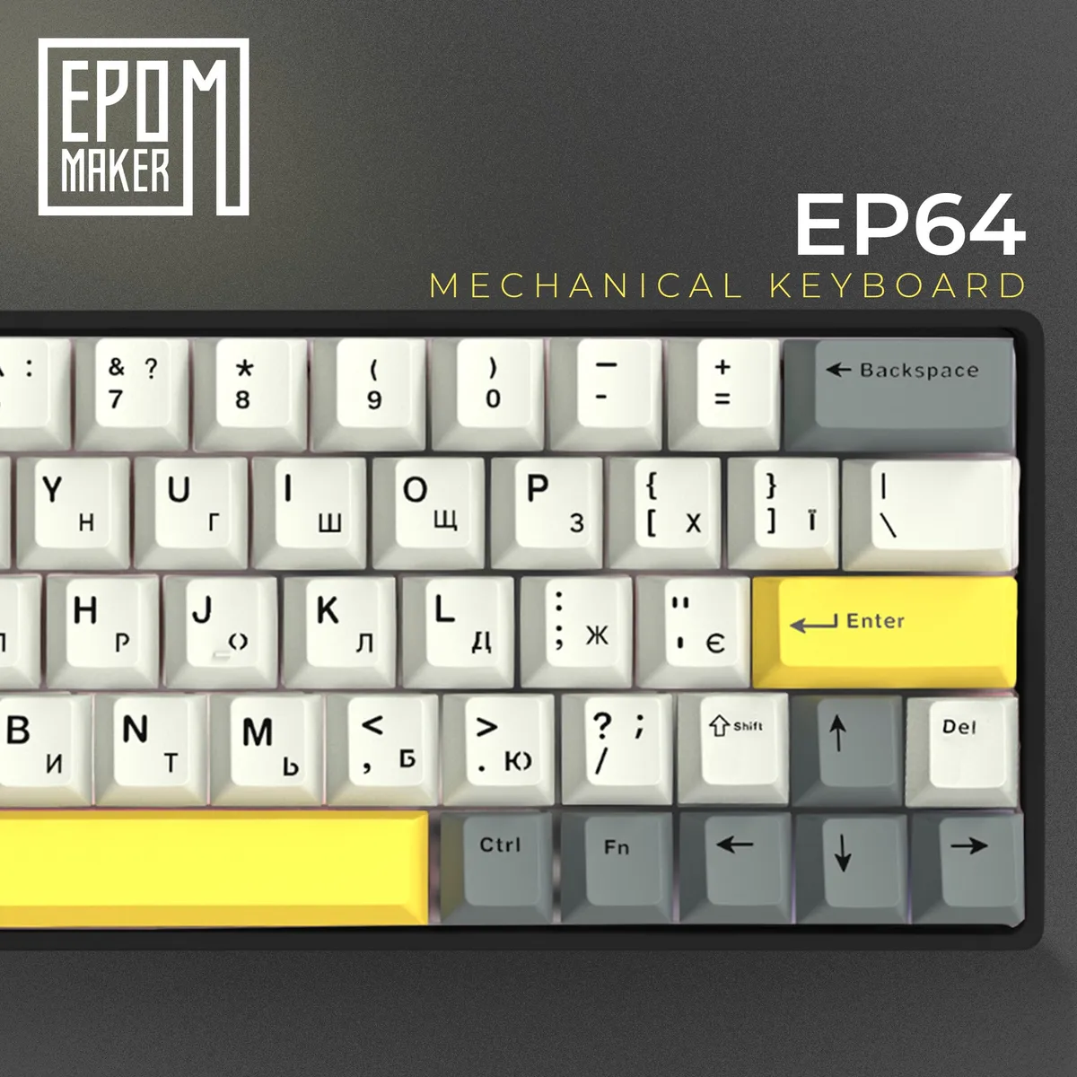 Клавіатура бездротова Epomaker EP64 60% Mulan Switch Hot-Swap (2.4G/BT/USB) RGB UA Black (EP64-B-M) - мініатюра 4