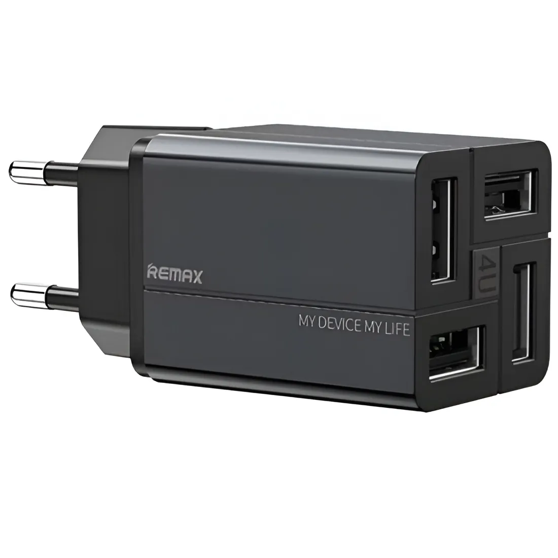 Мережевий зарядний пристрій Remax RP-U43 Wanfu (EU) (4USB 3.4А) Black (6972174153667) - мініатюра 2