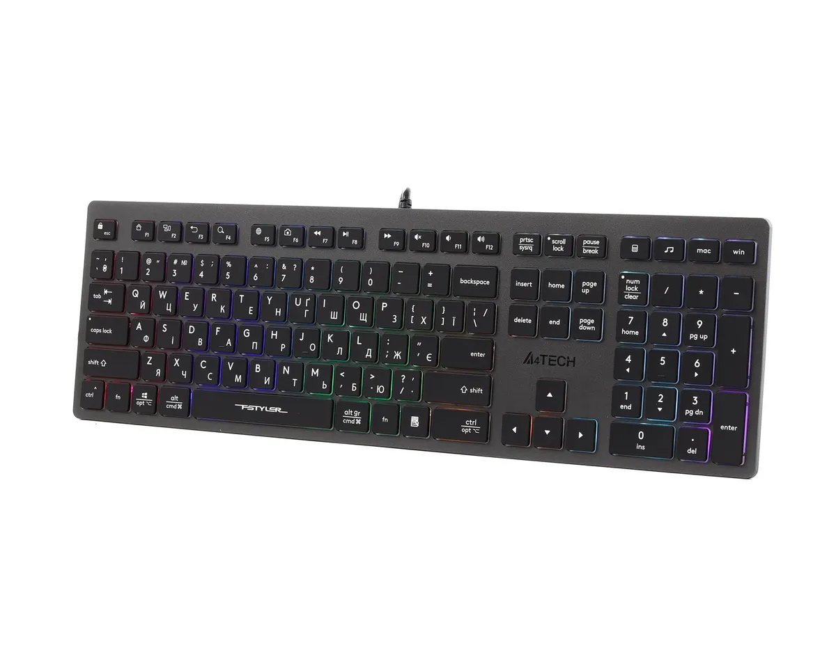 Клавіатура A4Tech Fstyler FX60H Grey Neon Backlit - мініатюра 12