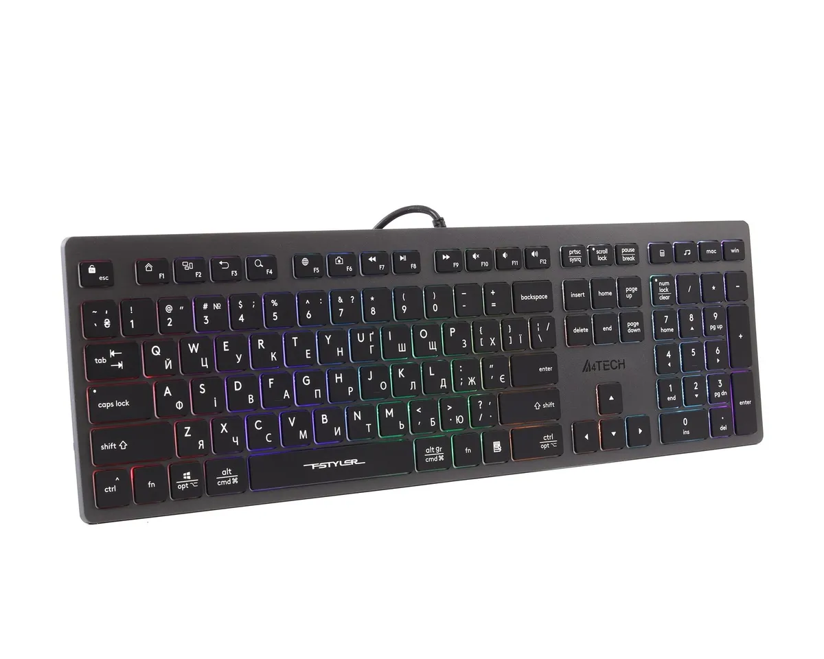 Клавіатура A4Tech Fstyler FX60H Grey Neon Backlit - мініатюра 13