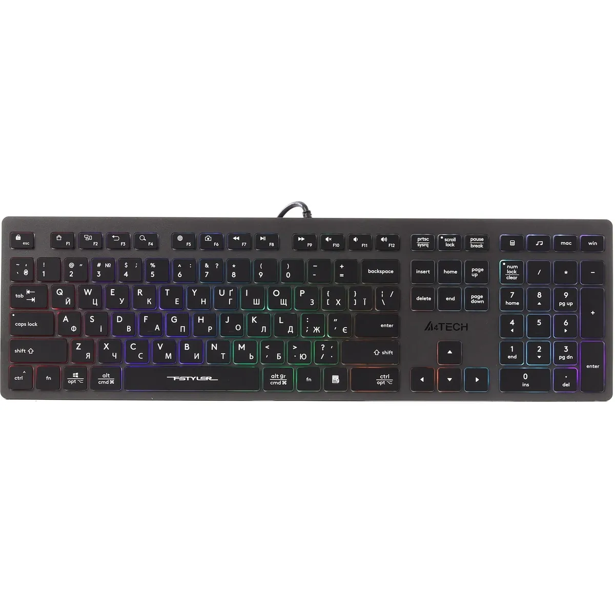 Клавіатура A4Tech Fstyler FX60H Grey Neon Backlit - мініатюра 18
