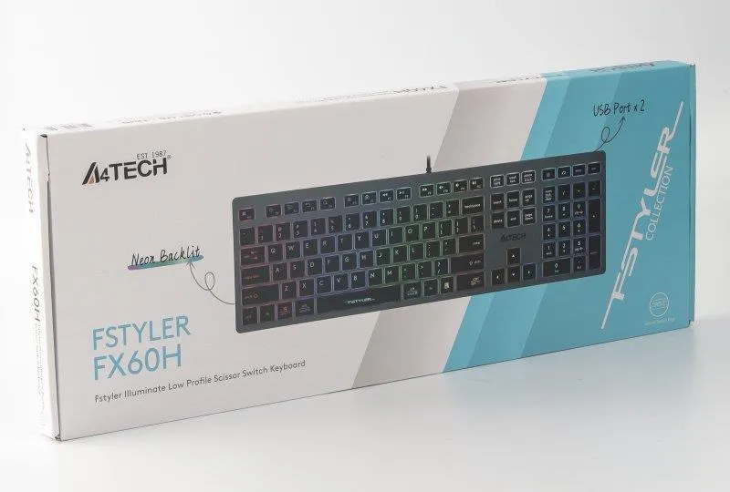 Клавіатура A4Tech Fstyler FX60H Grey Neon Backlit - мініатюра 9