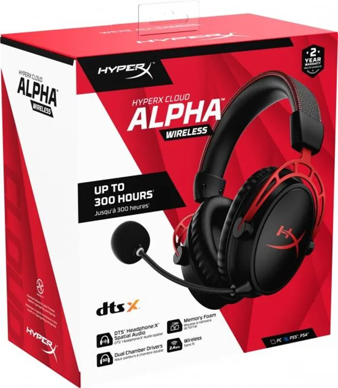 Гарнiтура HyperX Cloud Alpha Wireless Black/Red (4P5D4AA) - мініатюра 8