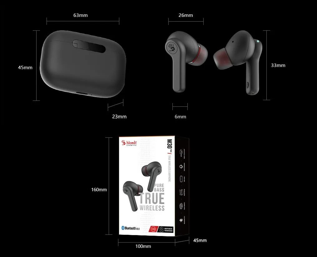 Bluetooth-гарнітура A4Tech Bloody M30 Black+Red - мініатюра 12