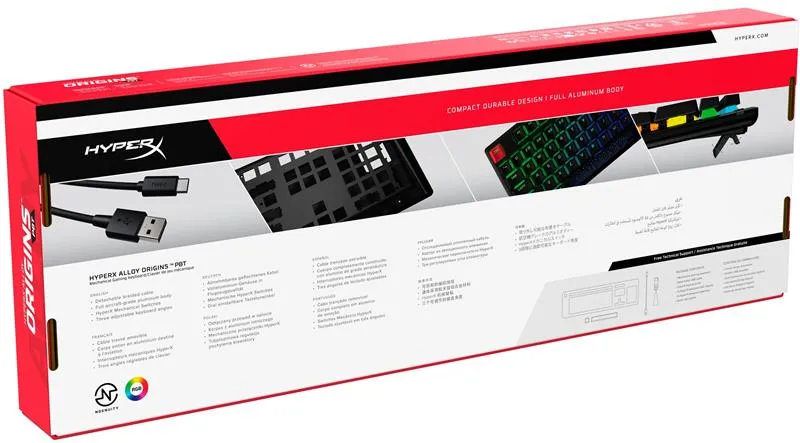 Клавіатура HyperX Alloy Origins Aqua RGB PBT ENG/UKR Black (639N5AA)  - мініатюра 13