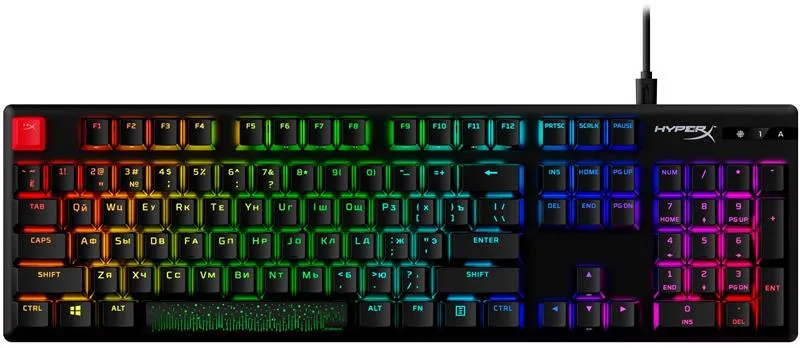 Клавіатура HyperX Alloy Origins Aqua RGB PBT ENG/UKR Black (639N5AA)  - мініатюра 4