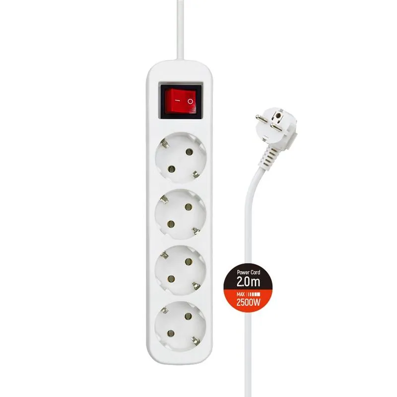Фільтр живлення СolorWay (CW-PSEA42W) 4 розетки, 2м, White - зображення 1