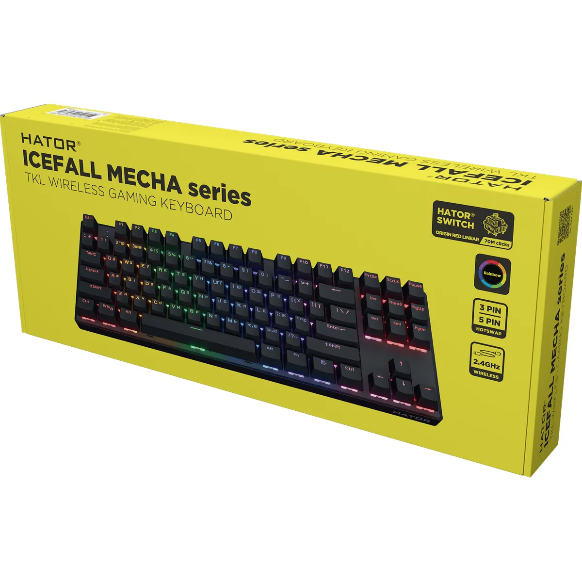 Клавіатура Hator Icefall Mecha TKL Wireless Rainbow Black (HTK287UA) - мініатюра 6