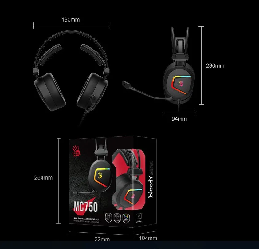 Гарнітура Bloody MC750 Black - мініатюра 7