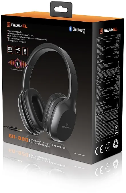 Bluetooth-гарнітура REAL-EL GD-820 Black - мініатюра 11