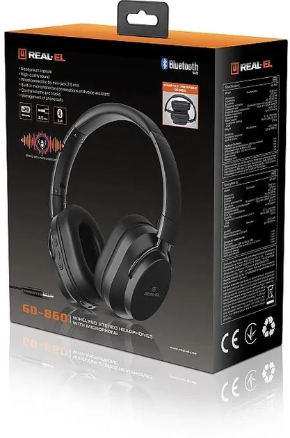 Bluetooth-гарнітура REAL-EL GD-860 Black - мініатюра 11