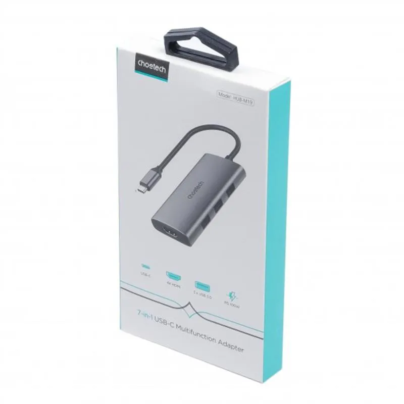 Док-станція Choetech 7-в-1 (HUB-M19-GY) - мініатюра 3