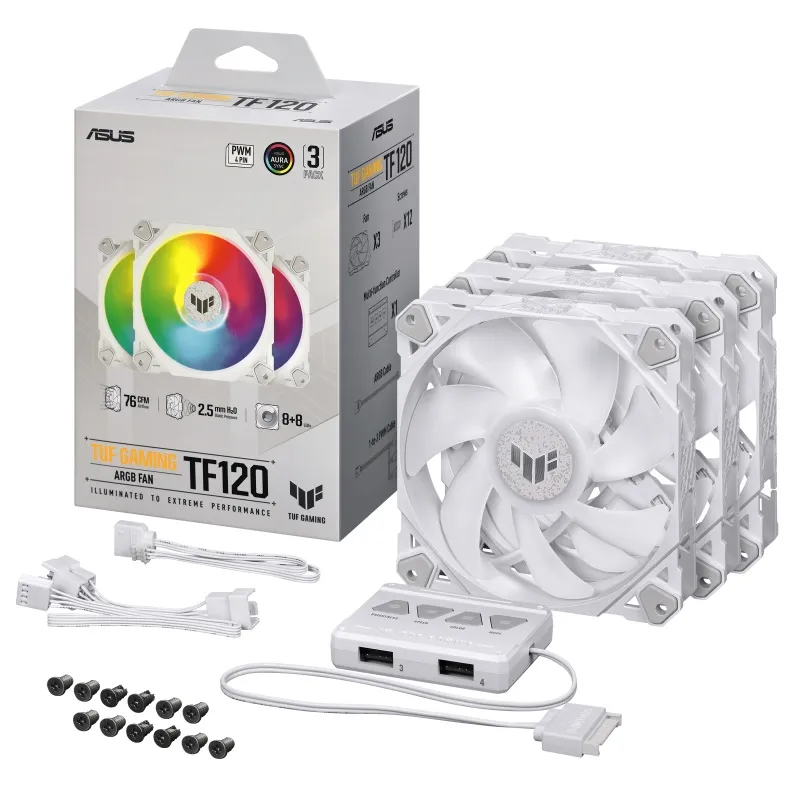 Вентилятор Asus TUF Gaming TF120 ARGB 3IN1 White (90DA0033-B09030) - мініатюра 9