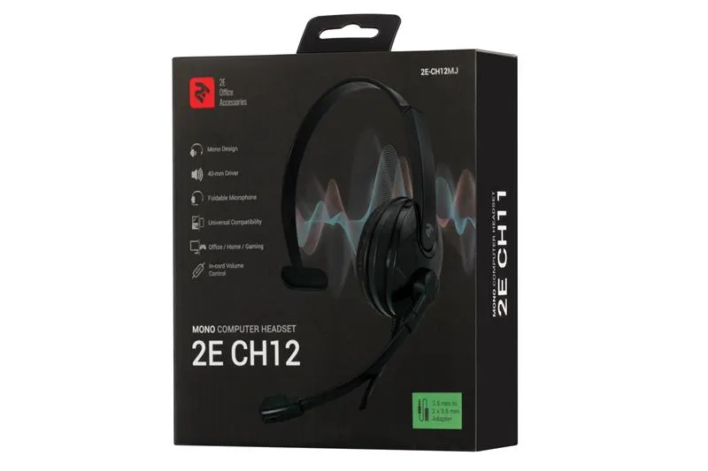 Гарнітура 2E CH12 On-Ear Black (2E-CH12MJ) - мініатюра 8