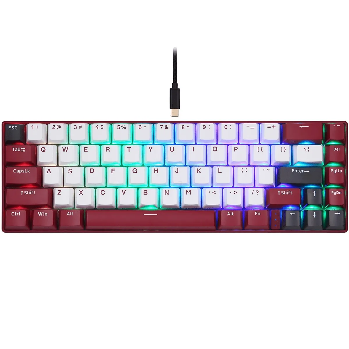 Клавіатура бездротова Motospeed BK67 Longhua Red Red (mtbk67rmr) - зображення 1