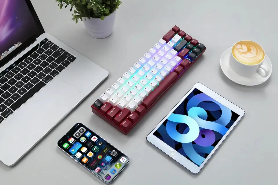 Клавіатура бездротова Motospeed BK67 Longhua Red Red (mtbk67rmr) - мініатюра 3