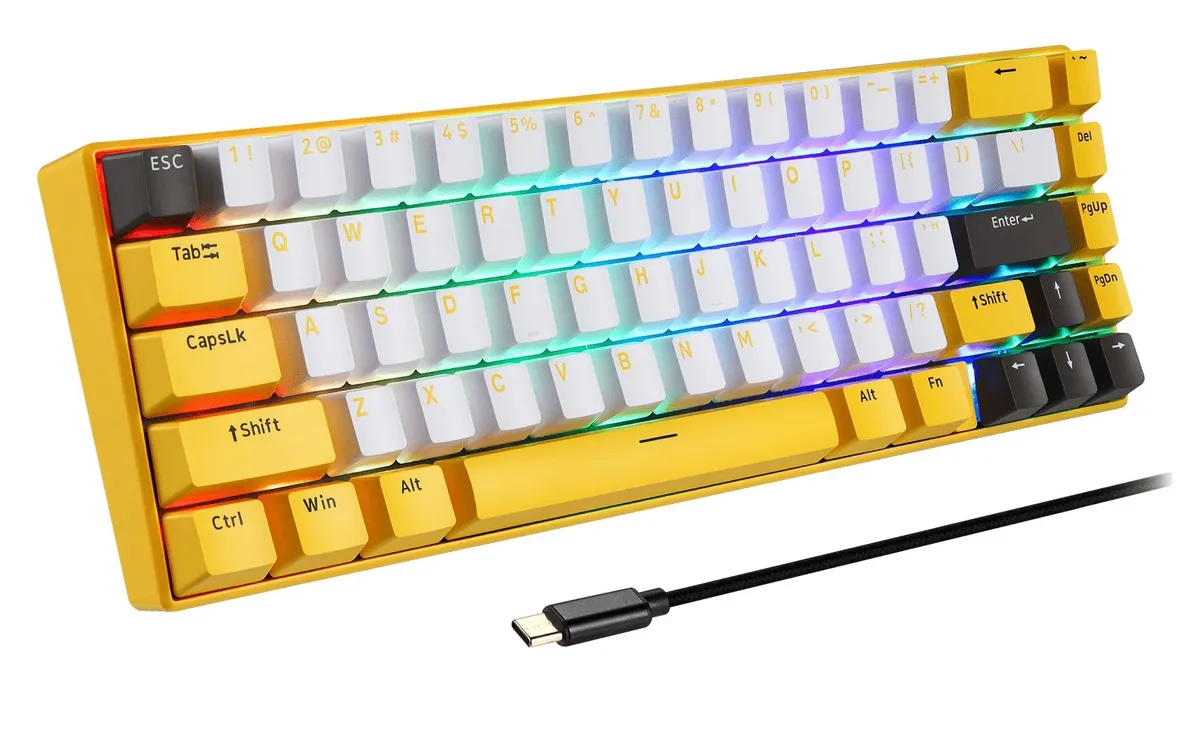 Клавіатура бездротова Motospeed BK67 Longhua Red Yellow (mtbk67ymr) - мініатюра 2