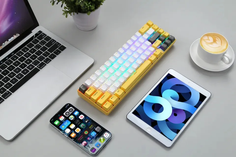 Клавіатура бездротова Motospeed BK67 Longhua Red Yellow (mtbk67ymr) - мініатюра 3