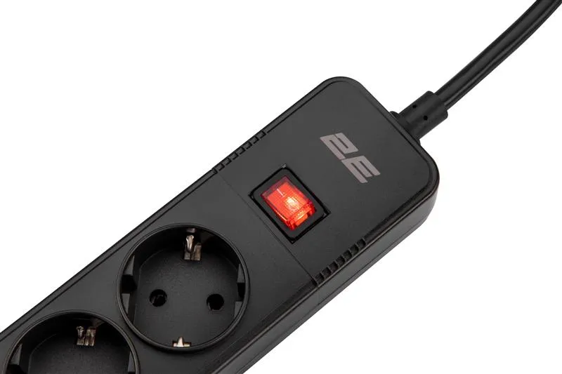 Мережевий фільтр 2E 5хSchuko, 2 м (2E-SP515M2USBBK) - мініатюра 2