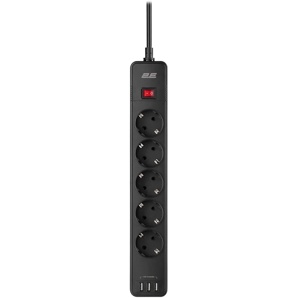 Мережевий фільтр 2E 5хSchuko, 2 м (2E-SP515M2USBBK) - мініатюра 6