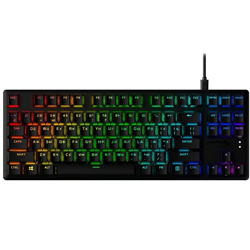 Клавіатура HyperX Alloy Origins Core PBT Aqua RGB Black (639N9AA)  - зображення 1