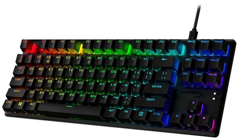 Клавіатура HyperX Alloy Origins Core PBT Aqua RGB Black (639N9AA)  - мініатюра 2