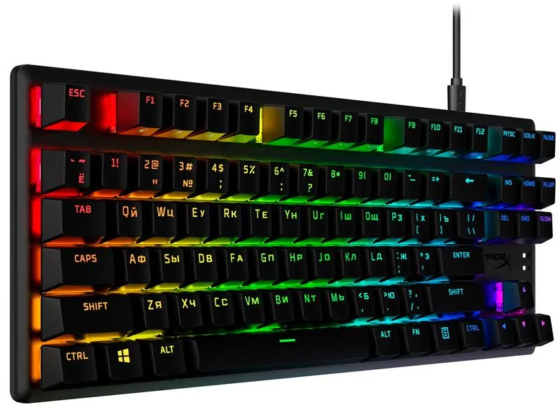 Клавіатура HyperX Alloy Origins Core PBT Aqua RGB Black (639N9AA)  - мініатюра 3