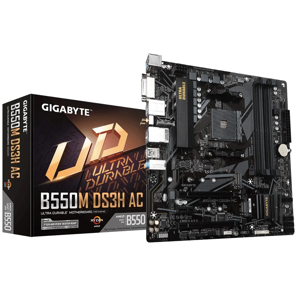 Материнська плата Gigabyte B550M DS3H AC Socket AM4 - зображення 1