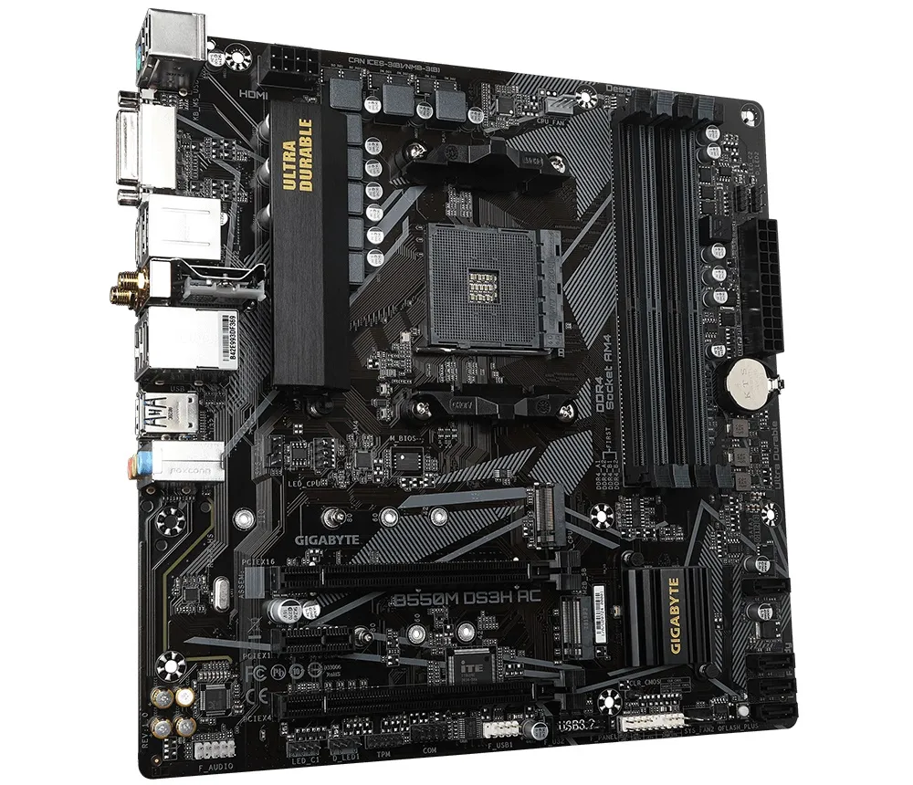 Материнська плата Gigabyte B550M DS3H AC Socket AM4 - мініатюра 3