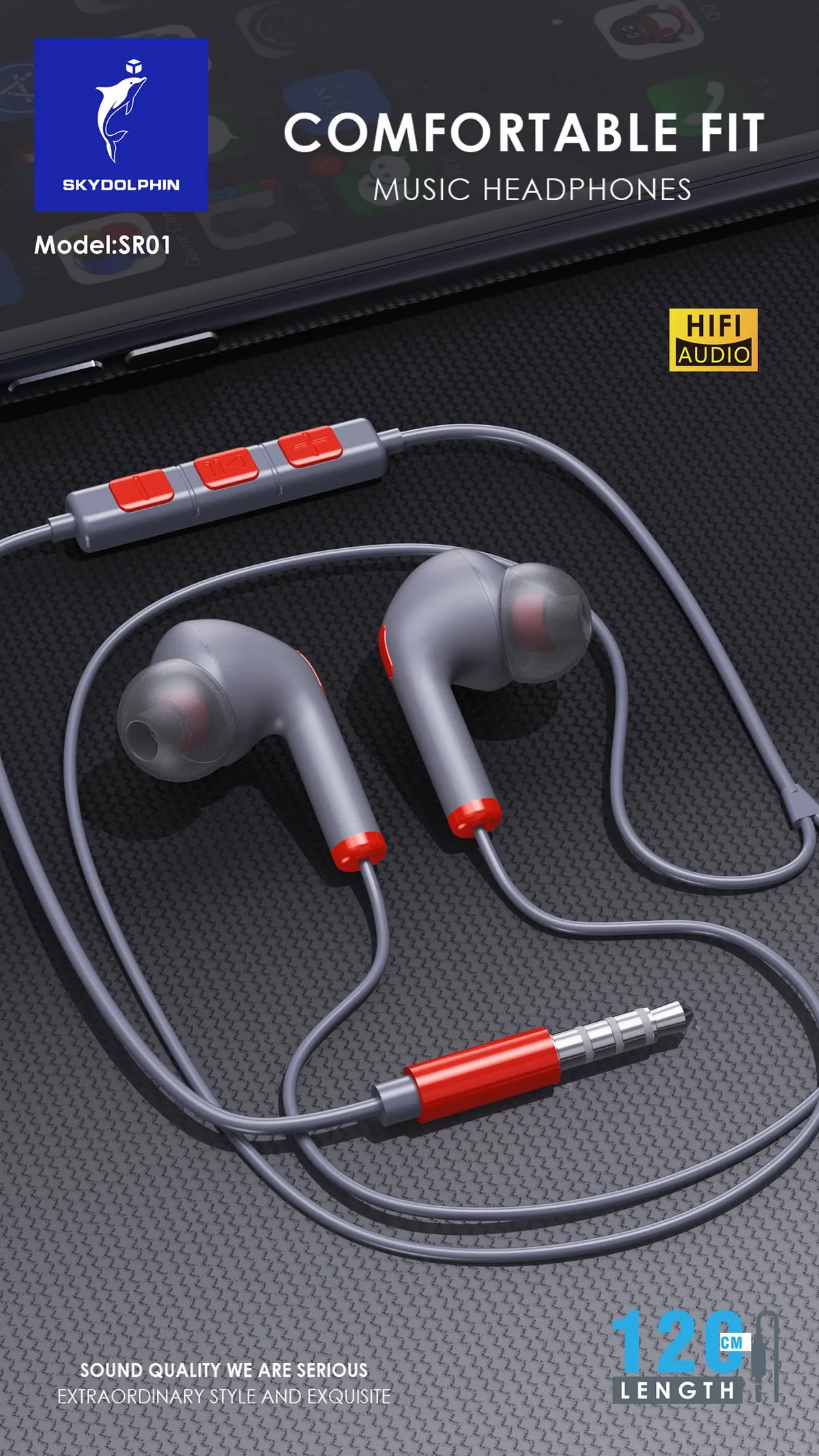 Гарнітура SkyDolphin SR01 with mic Red (HF-000475) - мініатюра 3