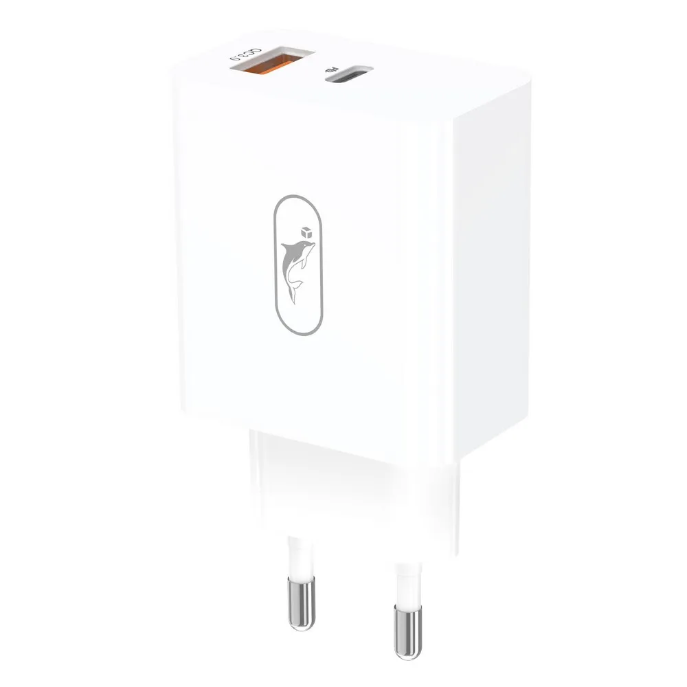 Мережевий зарядний пристрій SkyDolphin SC02 (2USBx2.4A) White (MZP-000185) - зображення 1