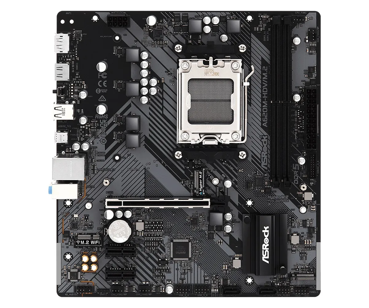 Материнська плата ASRock A620M-HDV/M.2 Socket AM5 - мініатюра 2
