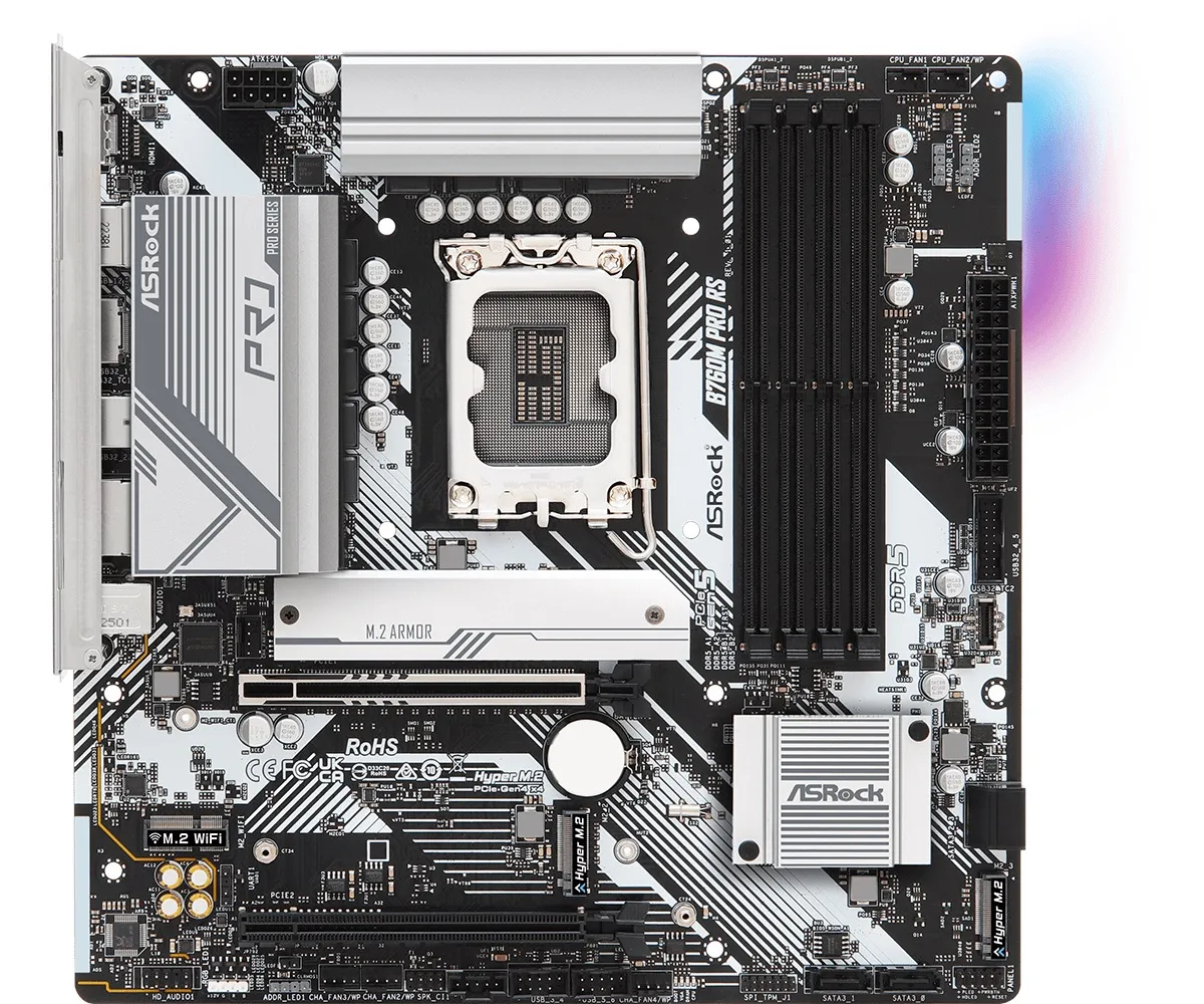 Материнська плата ASRock B760M Pro RS Socket 1700 - мініатюра 2