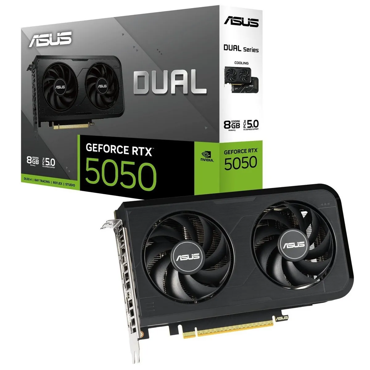 Відеокарта ASUS PCI-Ex GeForce RTX 5050 Dual OC Edition 8GB GDDR6 (128bit) (2677/20000) (HDMI, 3 x DisplayPort) (DUAL-RTX5050-O8G) - зображення 1