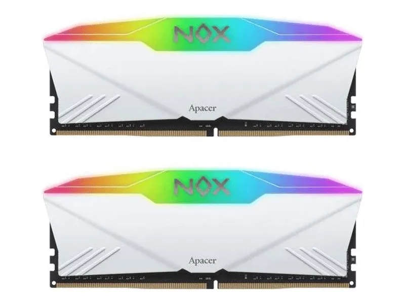 Модуль пам`ятi DDR4 2х8GB/3200 Apacer NOX RGB White (AH4U16G32C28YNWAA-2) - мініатюра 2