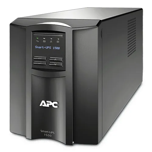 Джерело безперебійного живлення APC Smart-UPS 1500VA LCD, Lin.int., AVR, 8 х IEC, SmartSlot, USB, RJ-45, метал (SMT 1500I) - зображення 1