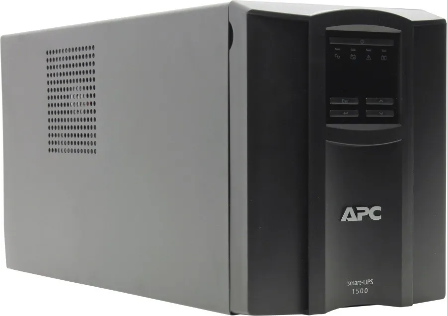 Джерело безперебійного живлення APC Smart-UPS 1500VA LCD, Lin.int., AVR, 8 х IEC, SmartSlot, USB, RJ-45, метал (SMT 1500I) - мініатюра 6