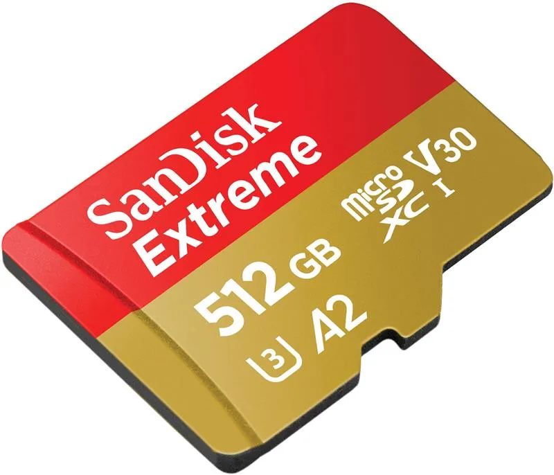 Карта пам`ятi MicroSDXC512GB C10 UHS-I SanDisk Extreme V30 U3 R190/W130MB/s + SD (SDSQXAV-512G-GN6MA) - мініатюра 2