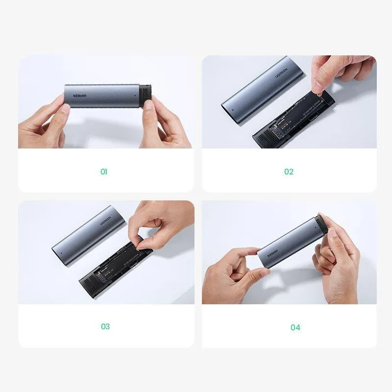 Зовнішня кишеня Ugreen для SSD M.2 (NVMe) M-Key 3.1 Gen2 CM400 Gray (10902) - мініатюра 6