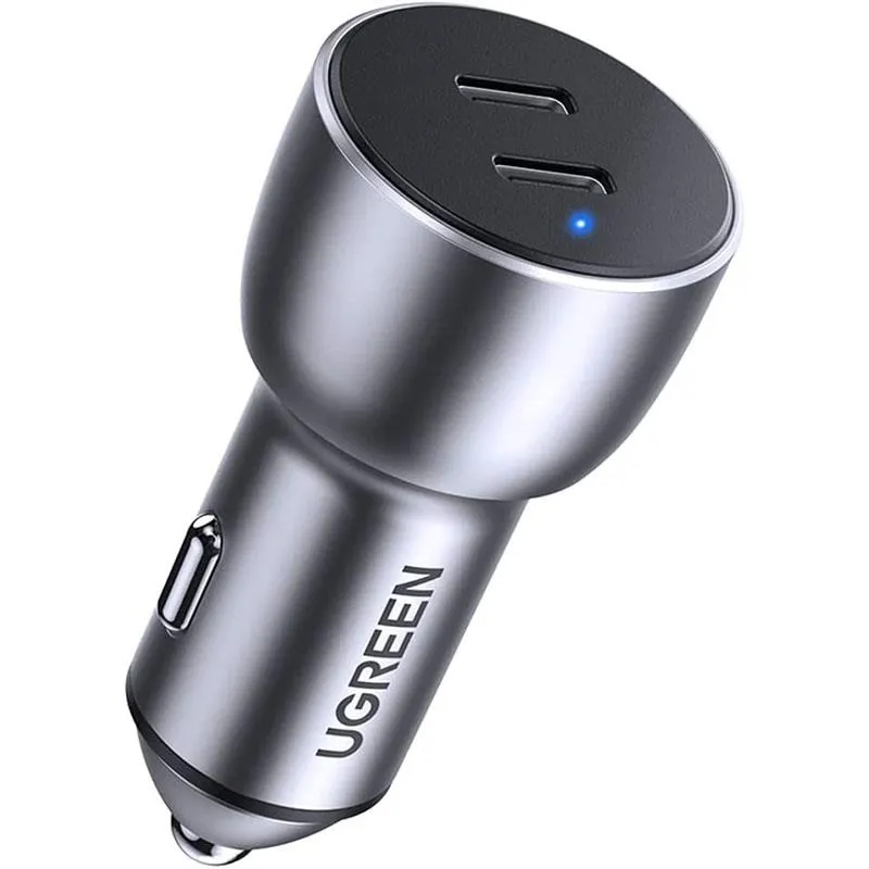 Автомобільний зарядний пристрій Ugreen CD213 (2xUSB 40W (USB-C) QC 3.0+ Gray (70594) - мініатюра 2
