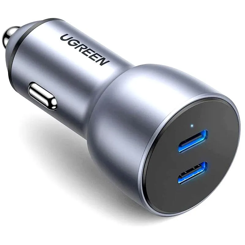 Автомобільний зарядний пристрій Ugreen CD213 (2xUSB 40W (USB-C) QC 3.0+ Gray (70594) - мініатюра 3