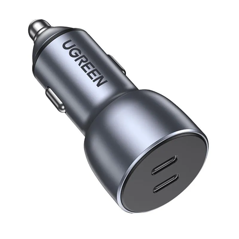 Автомобільний зарядний пристрій Ugreen CD213 (2xUSB 40W (USB-C) QC 3.0+ Gray (70594) - мініатюра 4