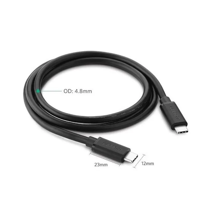 Кабель Ugreen US286 USB Type-C - USB Type-C (M/M), 2 м, Black (10306) - мініатюра 2