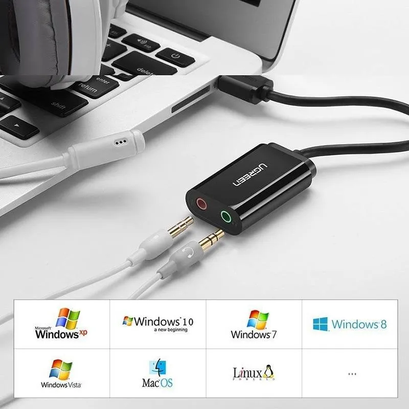 Звукова карта Ugreen US205 Black (30724) - мініатюра 6