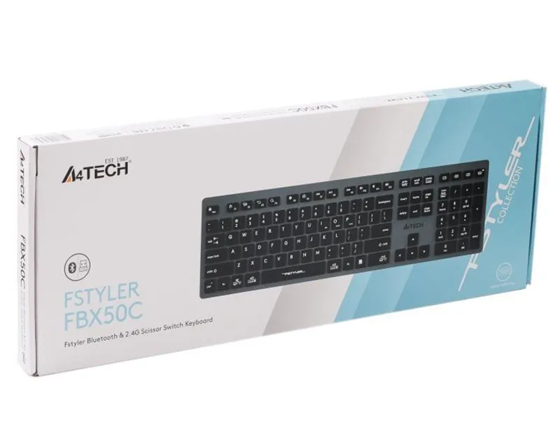 Клавіатура бездротова A4Tech FBX50C Grey - мініатюра 7